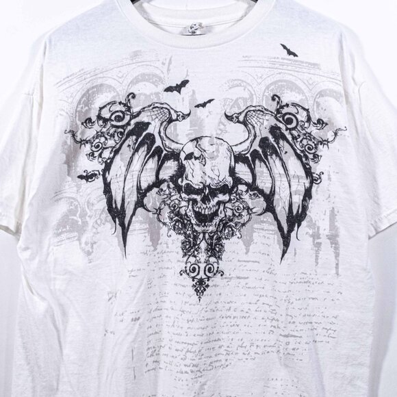 Skull Wings AOP Mall Goth T-Shirt XL Y2K Streetwear Skate Grunge - Picture 3 of 6